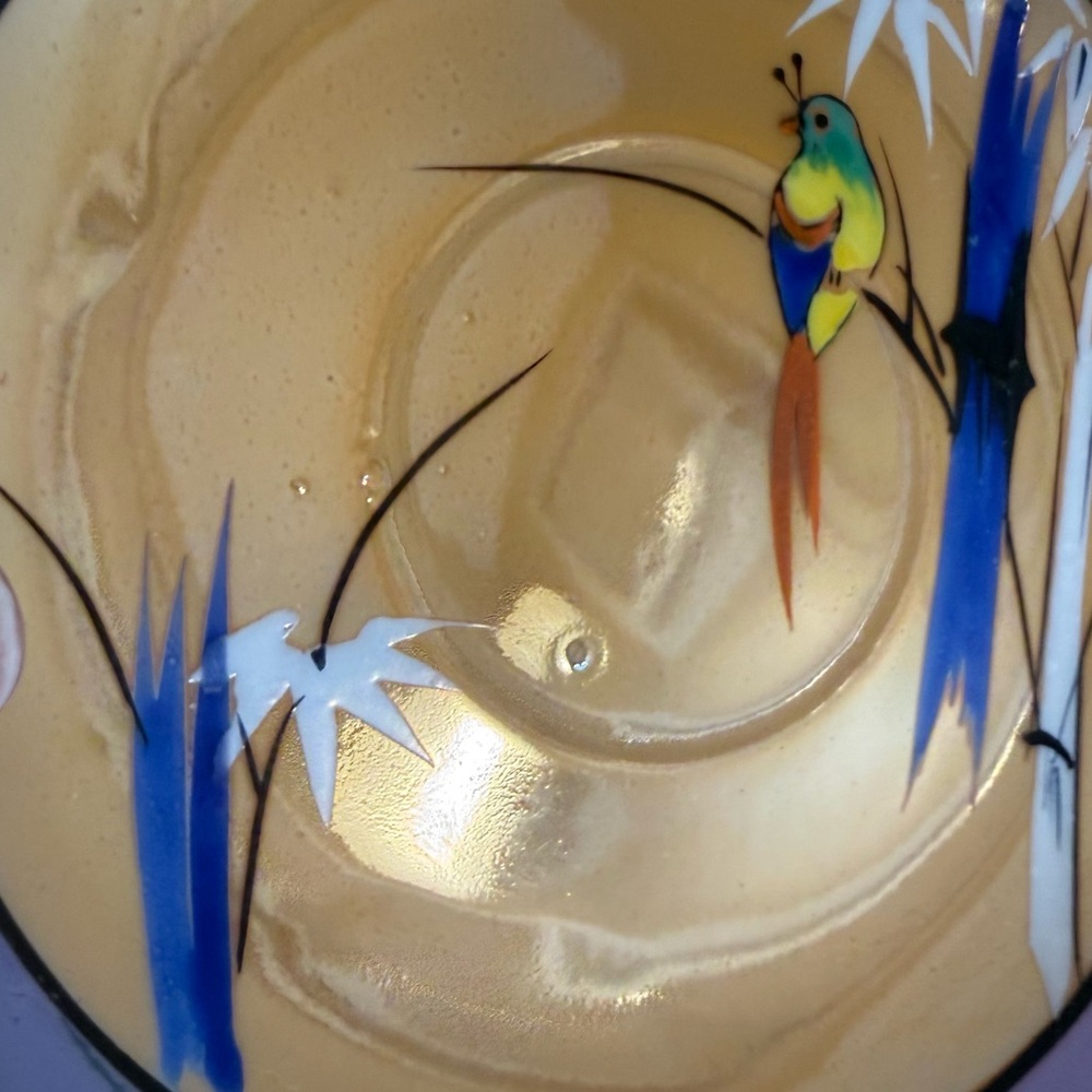 Antique Set of 5 Nippon Lusterware Saucers Plates 5” Hand Painted Bird Japan - Picture 5 of 9